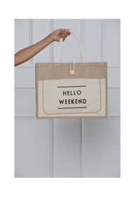 Hello Weekend Oversized Tote Bag